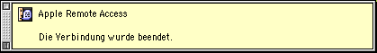 Apple Remote Access: Verbindung beendet.